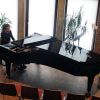 Yimei Ma beim Einspielen vor dem Konzert